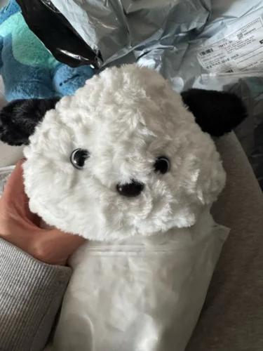 Hanging Tissue Holder Dog Plush - White & Brown photo review