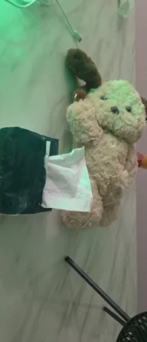 Hanging Tissue Holder Dog Plush - White & Brown photo review