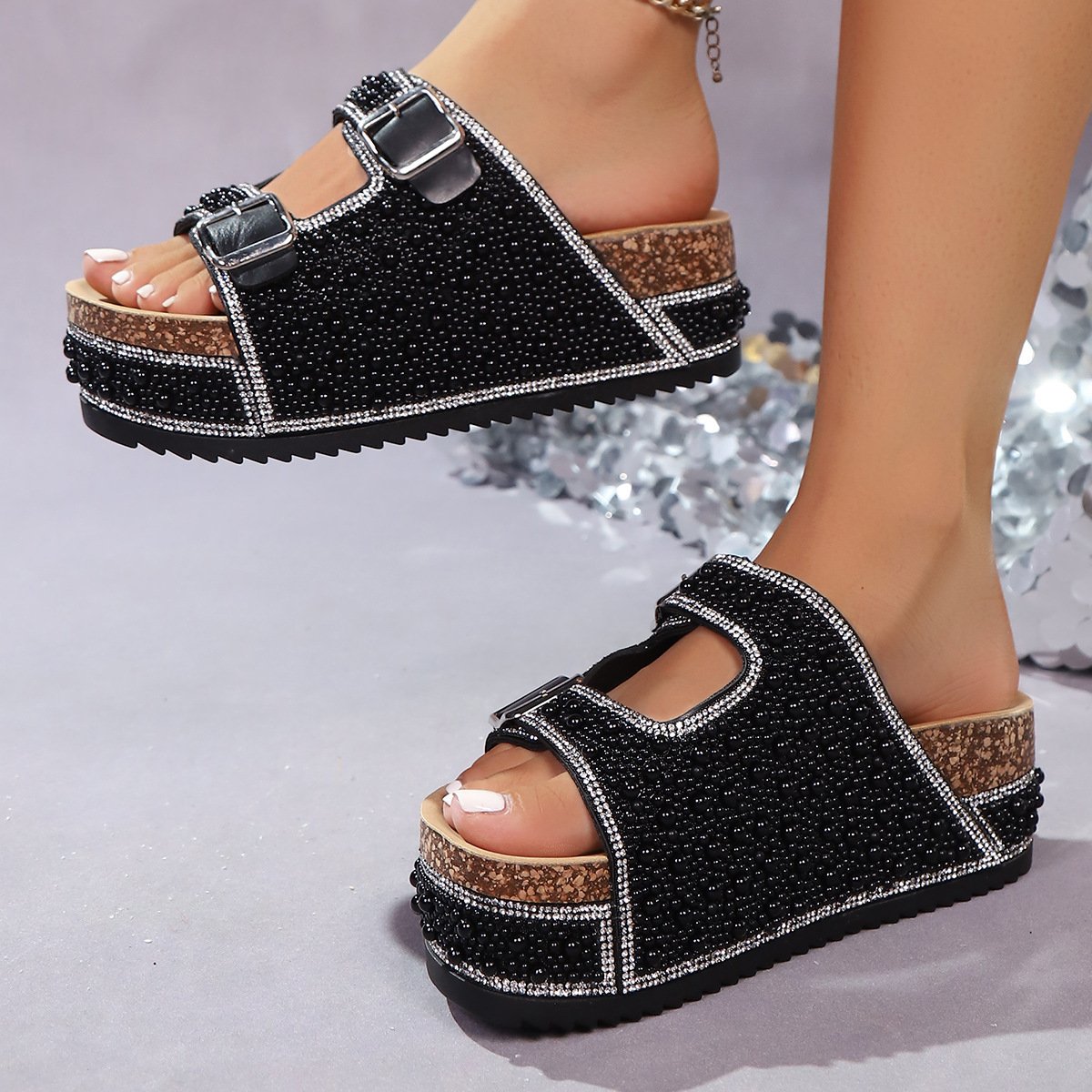 Bohemian Perlé Platform Sandals - Image 5