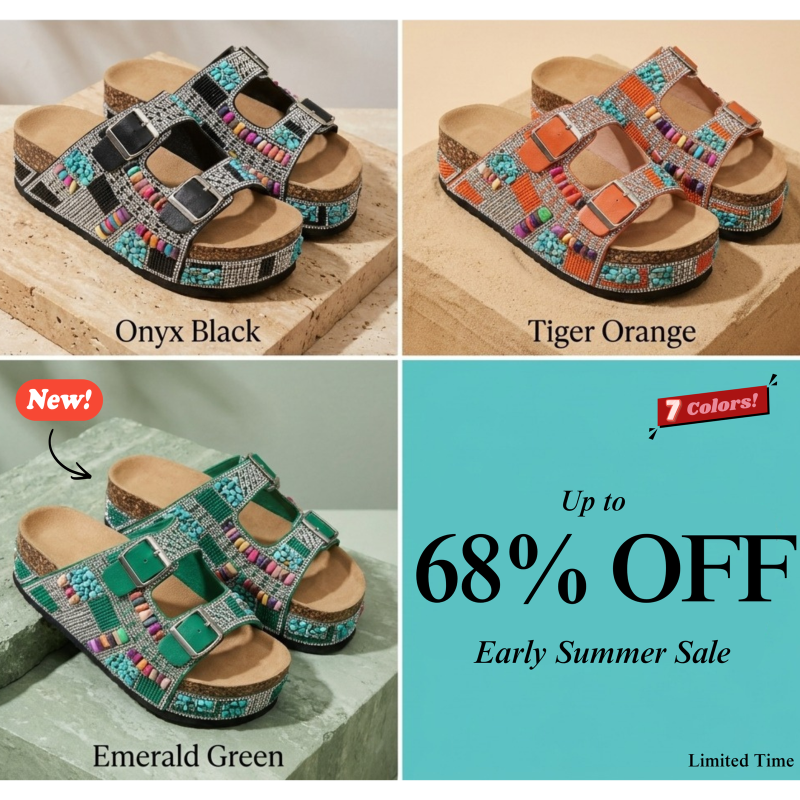 Coastal Boho Platform Sandals