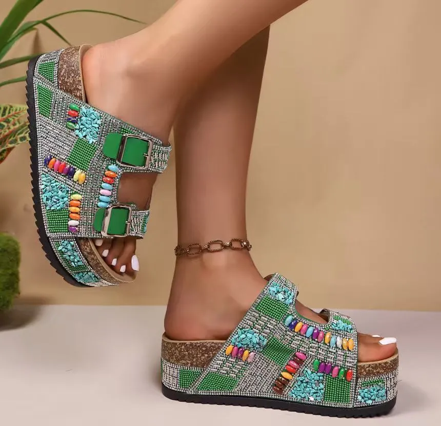 Coastal Boho Platform Sandals - Image 9